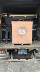 Flight case packaging for Dazzview LED poster displays during loading
