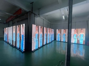 Multiple Dposter LED displays arranged for an event project
